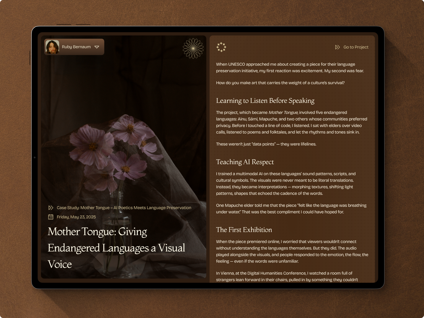 Ruby Bernaum · Framer Template